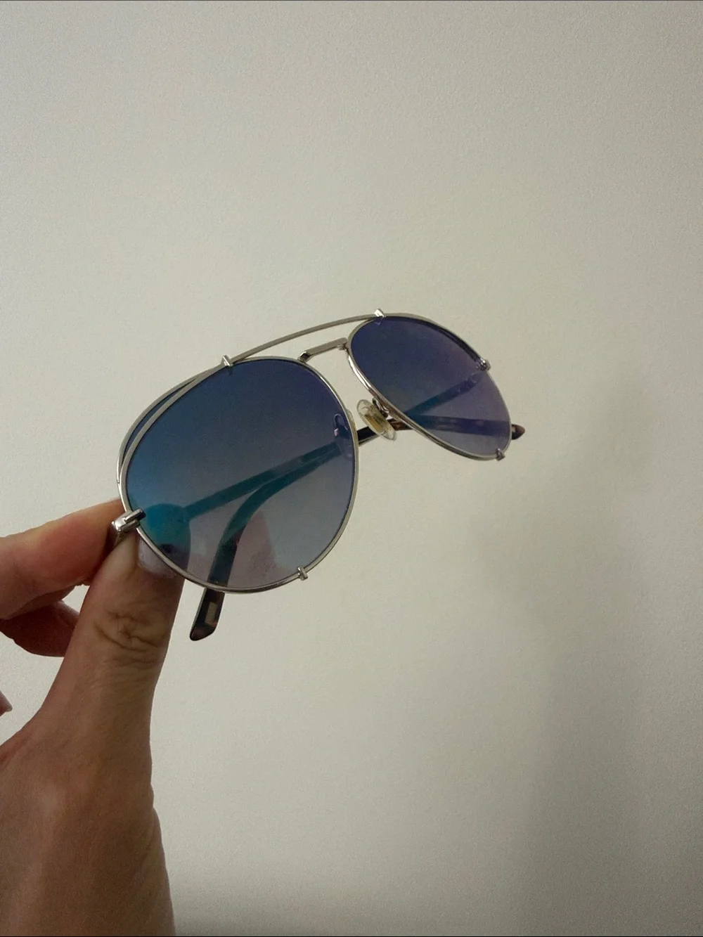 Diff Eyewear Women's Aviator Sunglasses with Blue Gradient Lenses
